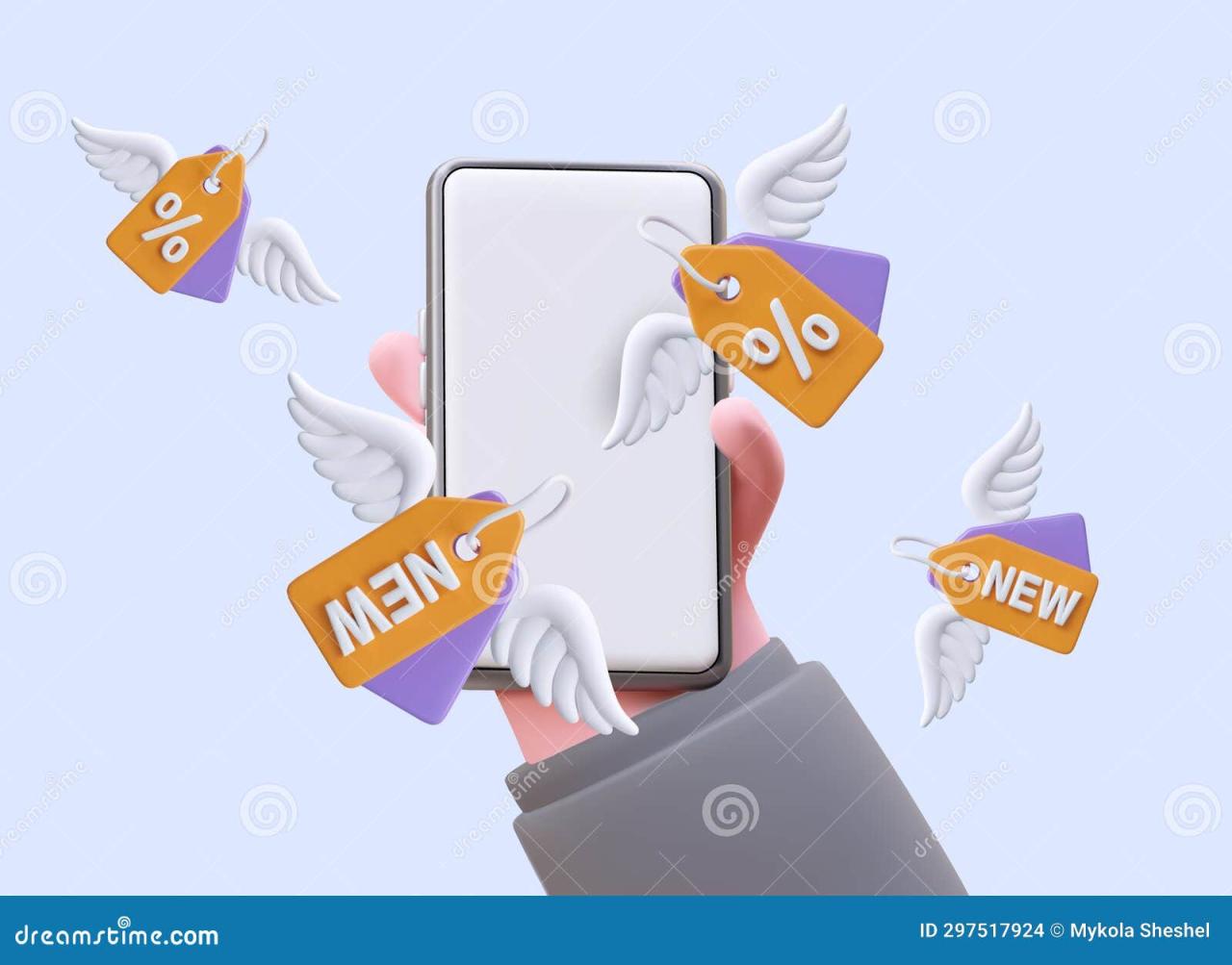 Concept of Phone Application for Finding Promotions and Discounts Stock ... How to Get Discounts When Buying Phones Online