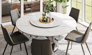 Round outdoor dining table with umbrella hole Round outdoor dining table with umbrella hole