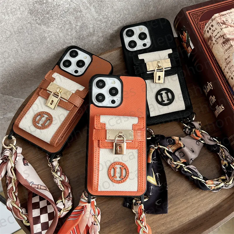 Luxury Crossbody Crossbody Phone Case With Card Holder And Scarf Chain ... Buy iPhone 16 Pro Max Crossbody Case for Hands-Free Everyday Carry