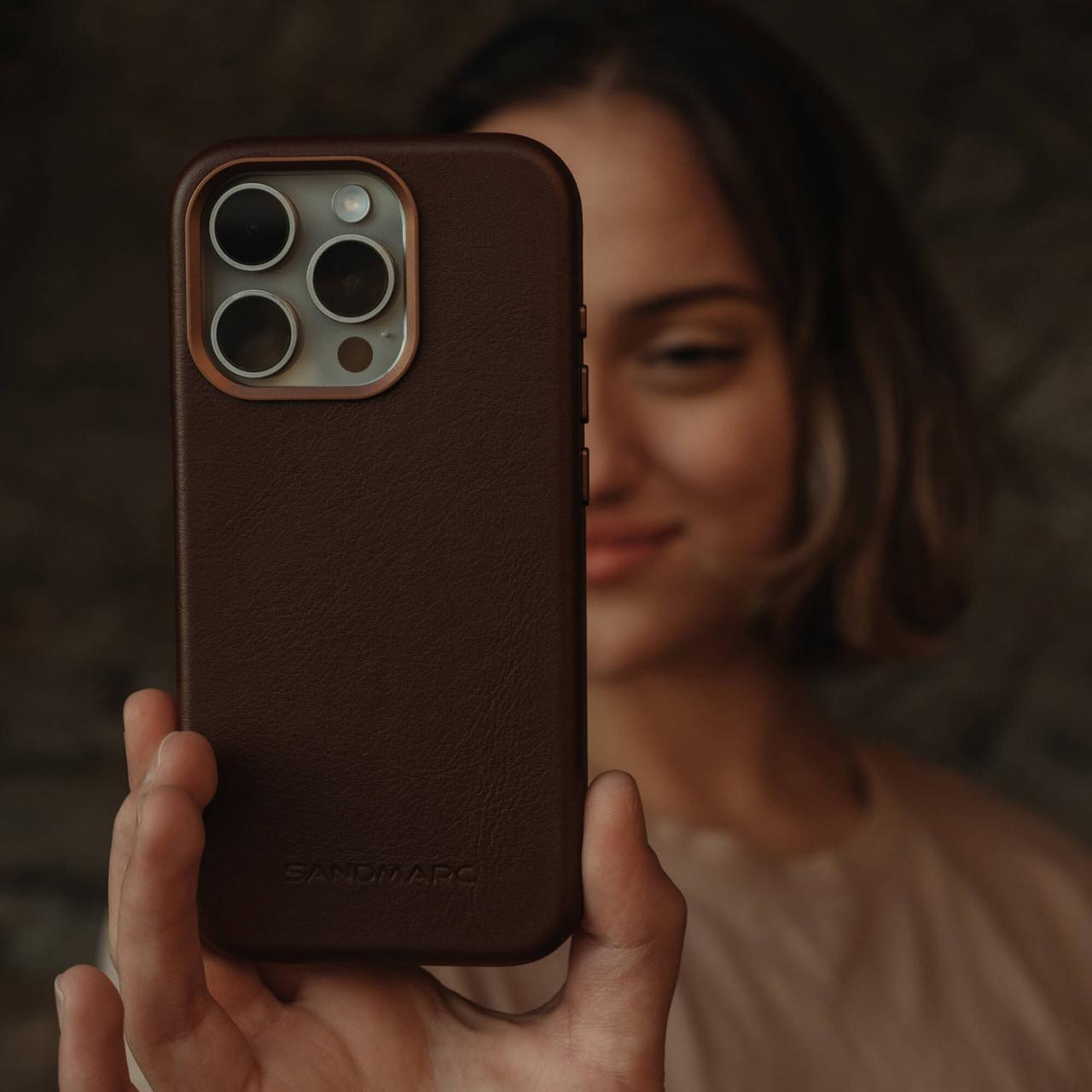 iPhone 16 Pro Max Leather Case | Brown (works with MagSafe) - SANDMARC Buy iPhone 16 Pro Max Leather Case for Premium Protection and Timeless Style
