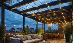 Outdoor roof lighting enhances your outdoor experience