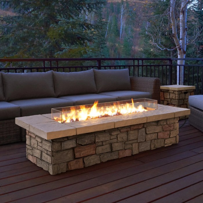 Outdoor propane fire place for cozy outdoor living